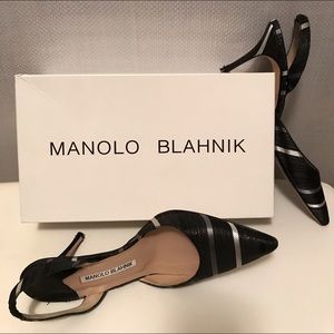SOLDManolo Blahnik slingback Carolyne heels